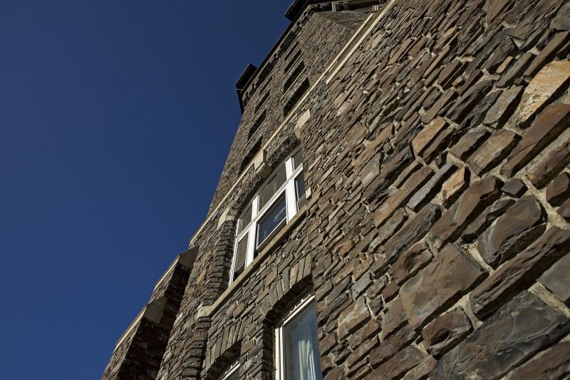 Stone Facade in Mild Fall Weather